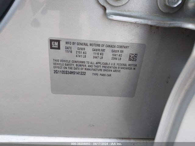 2G1105S34H9141222 Chevrolet IMPALA 1LT
