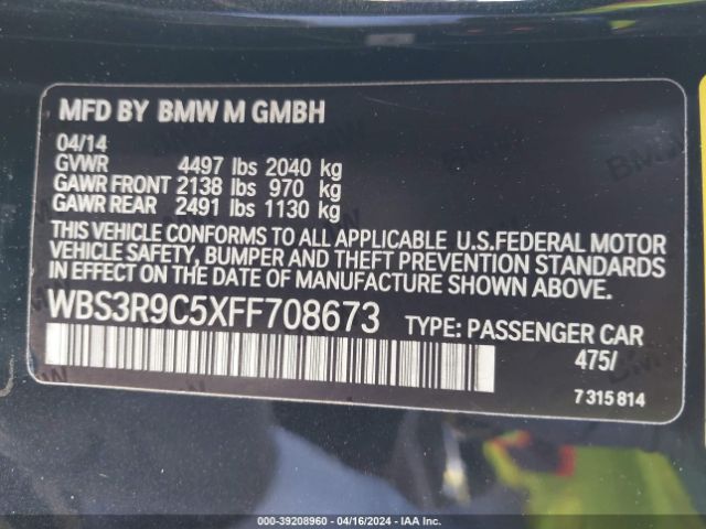WBS3R9C5XFF708673 BMW M4