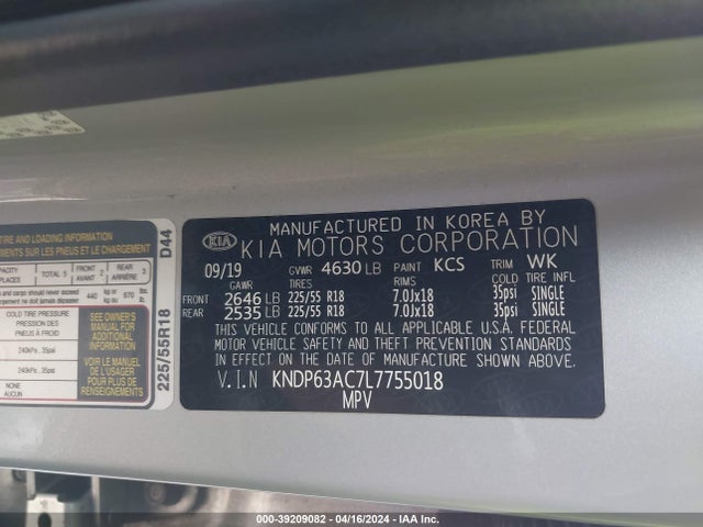 KIA SPORTAGE S 2020 KNDP63AC7L7755018 Image 9