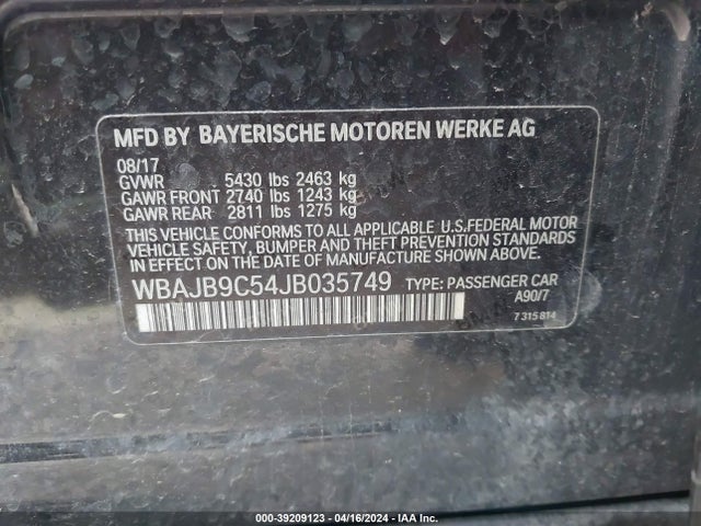BMW M550i Xdrive 2018 WBAJB9C54JB035749 Image 9