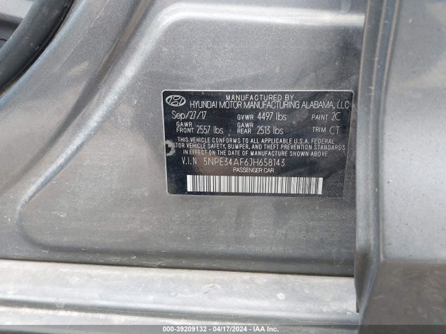 Hyundai SONATA SEL 2018 5NPE34AF6JH658143 Image 9