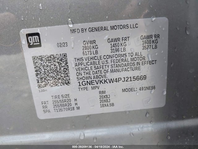Chevrolet Traverse Awd Premier 2023 1GNEVKKW4PJ215669 Image 9