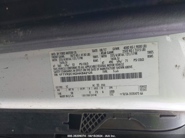 Ford Transit-250 2017 1FTYR2CM2HKB42126 Image 9