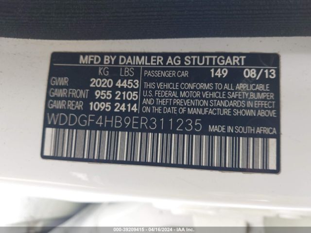 WDDGF4HB9ER311235 Mercedes-Benz C 250 Luxury/sport