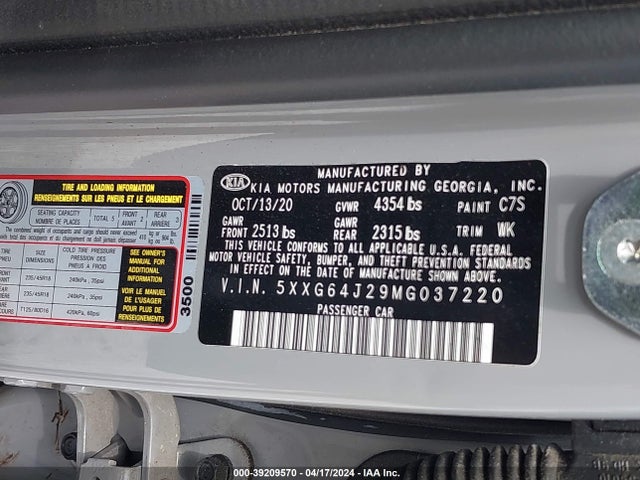 KIA K5 Gt-line 2021 5XXG64J29MG037220 Image 9