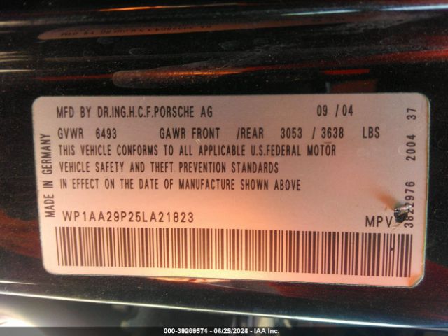 2005 PORSCHE CAYENNE WP1AA29P25LA21823 Photo 8
