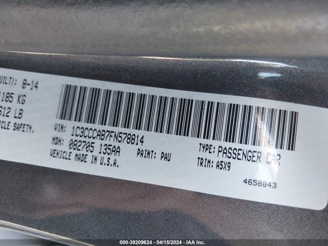 Chrysler 200 Limited 2015 1C3CCCAB7FN578814 Image 9