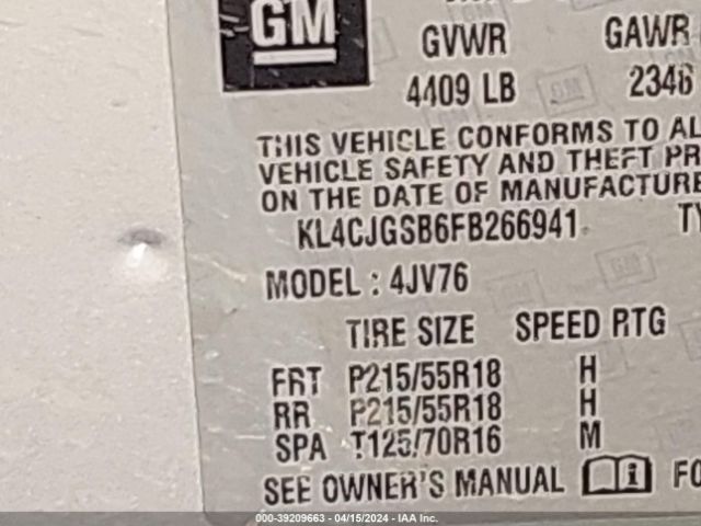 KL4CJGSB6FB266941 Buick Encore Leather