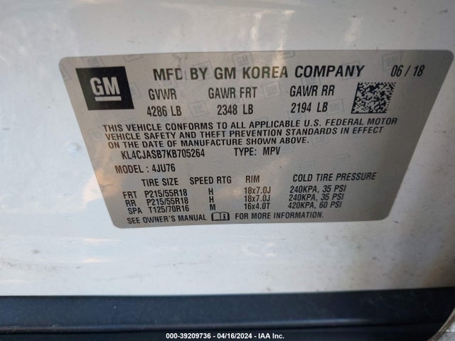 Buick Encore Fwd Preferred 2019 KL4CJASB7KB705264 Image 9