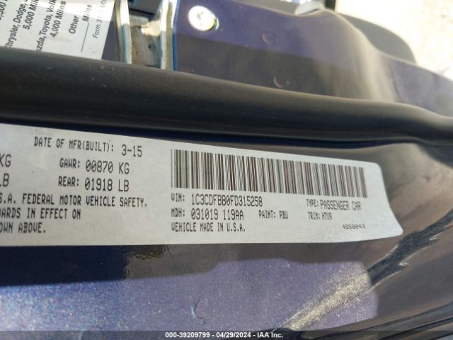 1C3CDFBB0FD315258 Dodge DART SXT