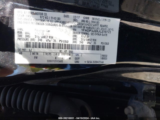 Ford Focus Titanium 2018 1FADP3J2XJL239723 Image 9