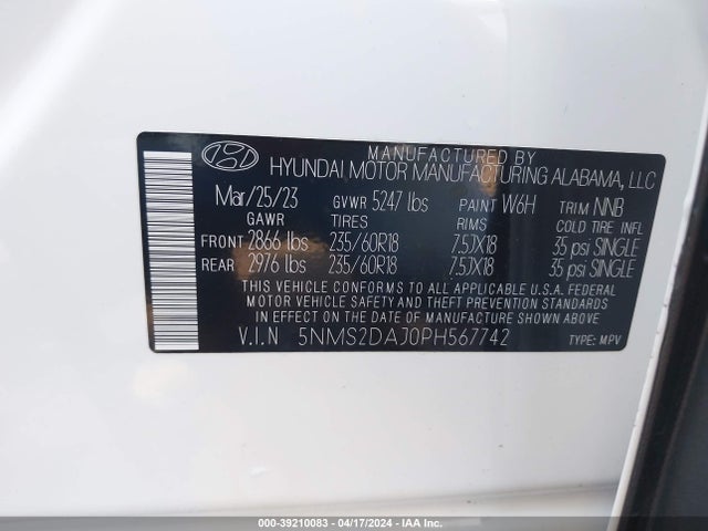 Hyundai Santa Fe Sel 2023 5NMS2DAJ0PH567742 Image 9