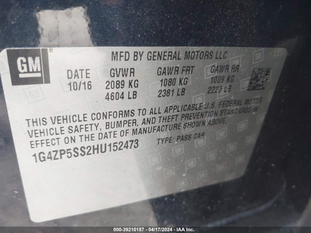 1G4ZP5SS2HU152473 Buick Lacrosse Essence