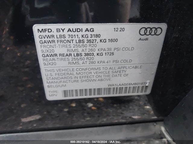 WA1LAAGE6MB018797 Audi E-tron Premium Plus Quattro