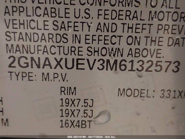 Chevrolet Equinox Awd Lt 2021 2GNAXUEV3M6132573 Image 9