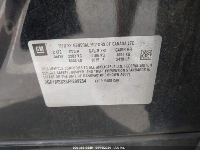 2G61M5S33E9299254 Cadillac XTS LUXURY