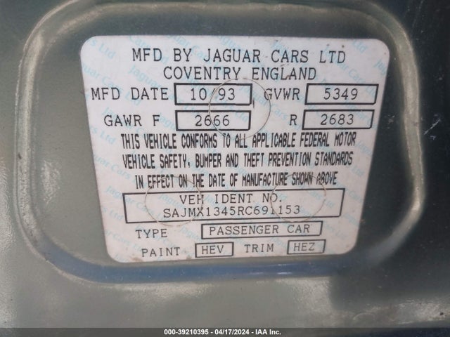 1994 JAGUAR XJ12 SAJMX1345RC691153 Photo 8