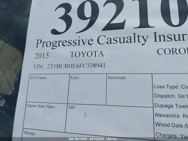 2T1BURHE6FC338941 Toyota Corolla S Plus
