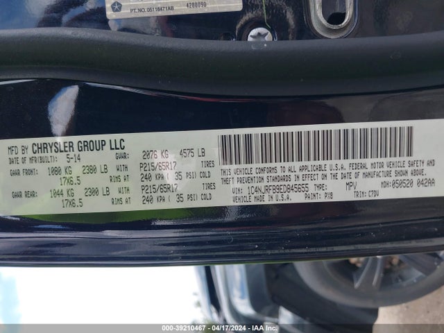 1C4NJRFB9ED845655 Jeep Patriot Latitude