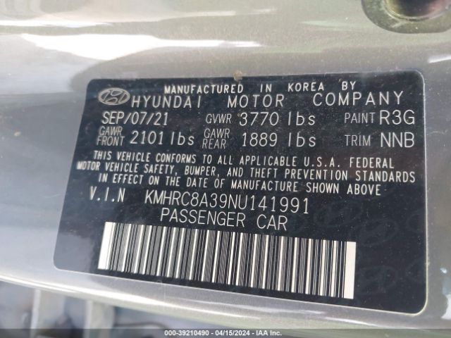 KMHRC8A39NU141991 Hyundai Venue Sel