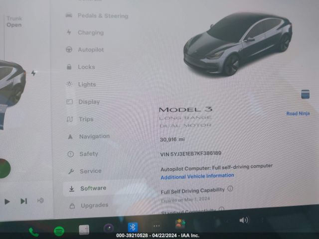 5YJ3E1EB7KF386189 Tesla Model 3 Long Range/performance