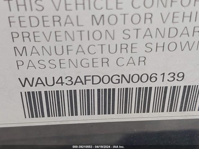 WAU43AFD0GN006139 Audi A8 L 4.0t Sport
