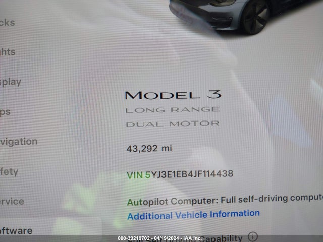 Tesla Model 3 Long Range/performance 2018 5YJ3E1EB4JF114438 Image 7