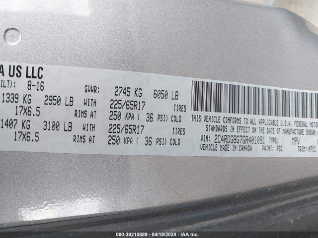 Dodge Grand Caravan Se 2016 2C4RDGBG7GR401091 Image 9