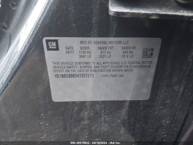 Chevrolet Cruze Lt Auto 2017 1G1BE5SM5H7267279 Image 9