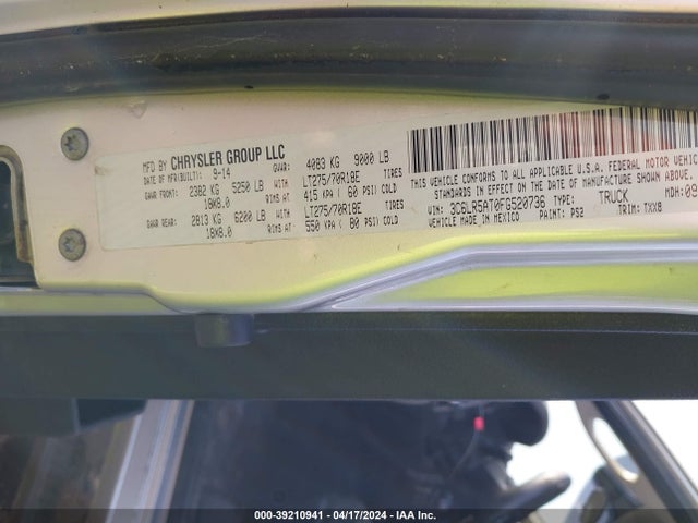 RAM 2500 Tradesman 2015 3C6LR5AT0FG520736 Image 9
