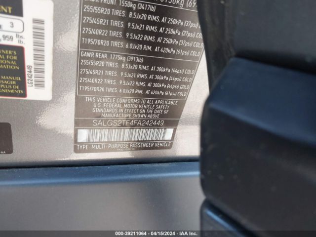 SALGS2TF4FA242449 Land Rover Range Rover 5.0l V8 Supercharged