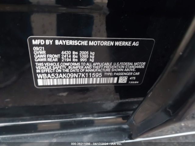 WBA53AK09N7K11595 BMW 228 Gran Coupe I Sdrive