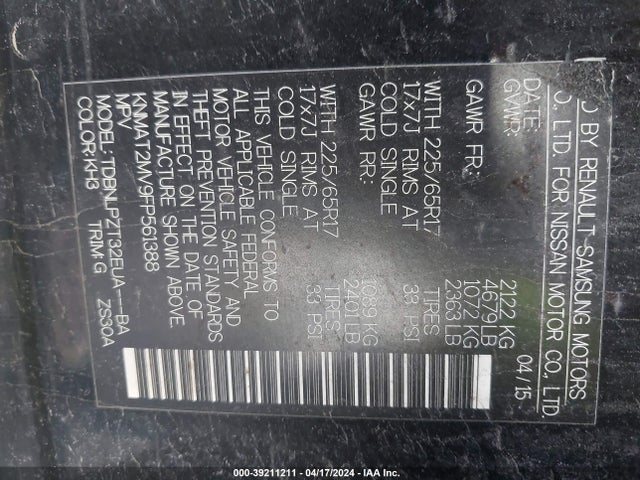 Nissan ROGUE S 2015 KNMAT2MV9FP561388 Image 9