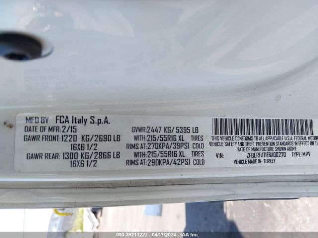 ZFBERFAT1F6A00270 RAM Promaster City Tradesman