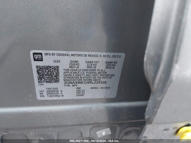 Chevrolet Equinox Awd Rs 2024 3GNAXWEG4RL229328 Image 9