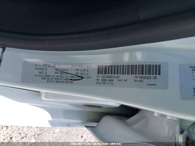 Chrysler 200 Limited 2016 1C3CCCABXGN141424 Image 9