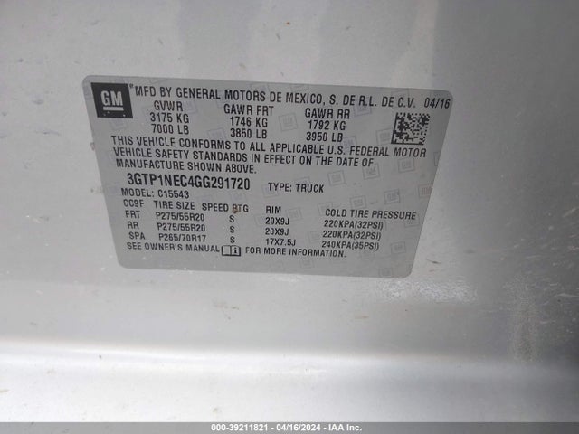 GMC Sierra 1500 Slt 2016 3GTP1NEC4GG291720 Image 9