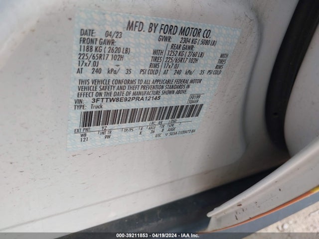Ford Maverick Xl 2023 3FTTW8E92PRA12145 Image 9