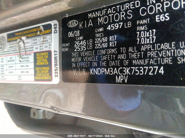 KIA Sportage Lx 2019 KNDPM3AC3K7537274 Image 9
