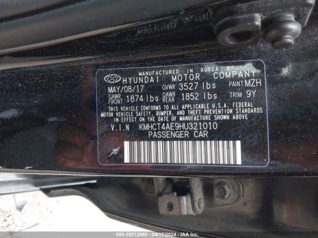 KMHCT4AE9HU321010 Hyundai Accent Value Edition