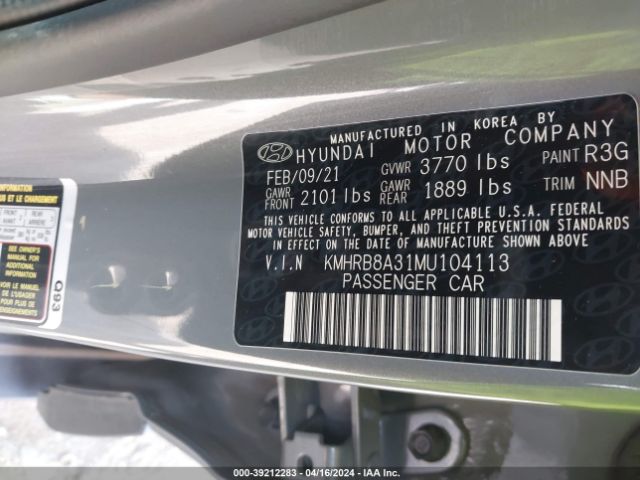 KMHRB8A31MU104113 Hyundai Venue Se