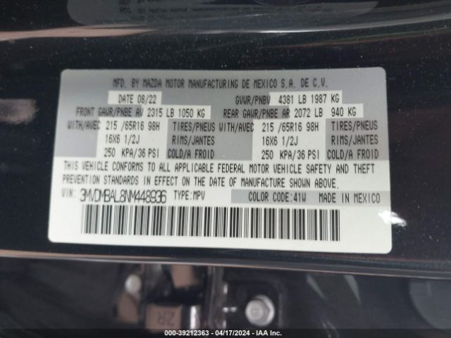3MVDMBAL8NM448936 Mazda Cx-30 2.5 S