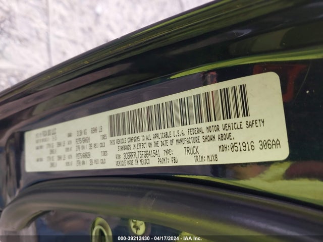 RAM 1500 Big Horn 2015 3C6RR7LT5FG641541 Image 9