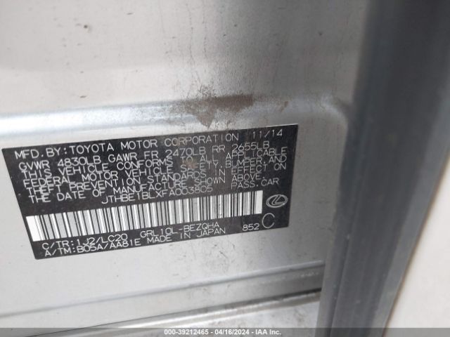 JTHBE1BLXFA003805 Lexus GS 350