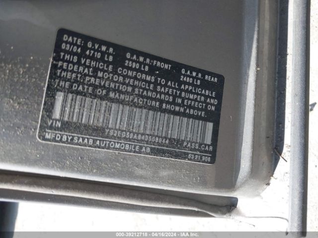 2004 SAAB 9-5 YS3ED59A843508944 Photo 8