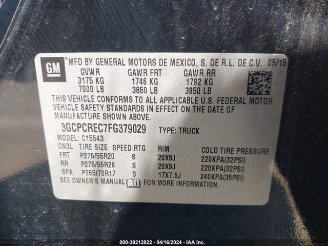 Chevrolet Silverado 1500 1lt 2015 3GCPCREC7FG379029 Image 9