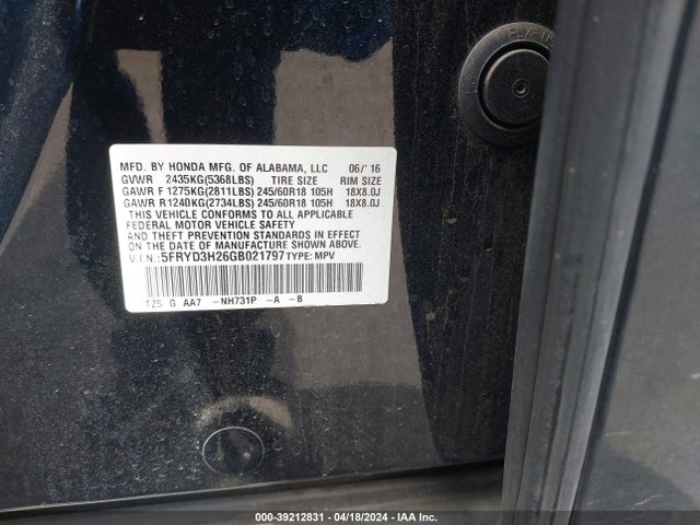 Acura Mdx Acurawatch Plus Package 2016 5FRYD3H26GB021797 Image 9
