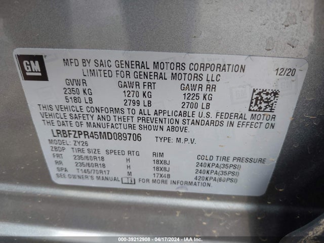 Buick Envision Awd Essence 2021 LRBFZPR45MD089706 Image 9