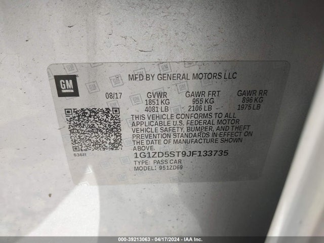 Chevrolet MALIBU LT 2018 1G1ZD5ST9JF133735 Image 9