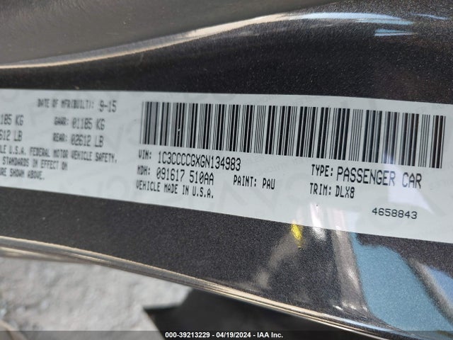 Chrysler 200 C 2016 1C3CCCCGXGN134983 Image 9